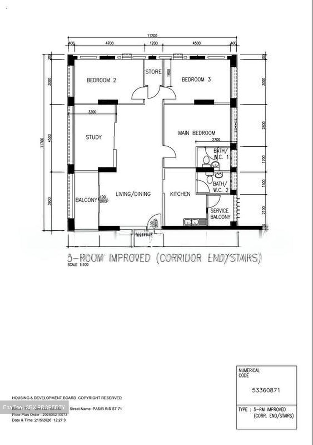 Pasir Ris Street 71 (Pasir Ris), HDB 3 Rooms #568901451